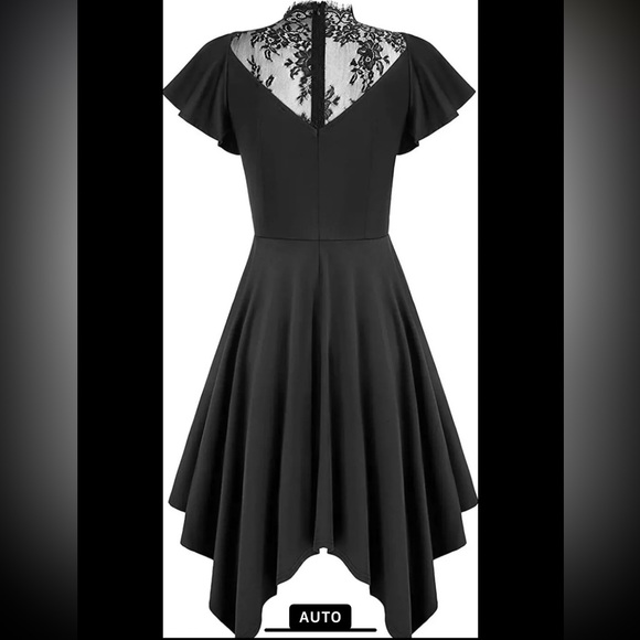 SCARLET DARKNESS Gothic Dress Lace Top Asymmetrical Hem medium NWT - Picture 2 of 10